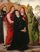 Juan de Borgona, The Virgin, Saint John the Evangelist, two female saints and Saint Dominic de Guzman.